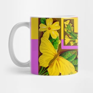 Stylized yellow butterfly Mug